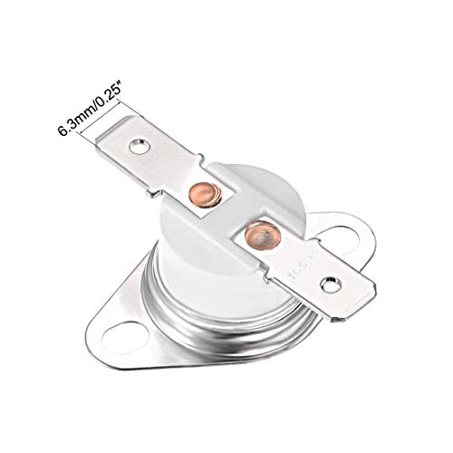sourcing map KSD301 Termostato 250 °C/600 °F 10 A Normal cerrado N.C Ajuste interruptor de temperatura de disco a presión para microondas, horno, cafetera, ahumador 5pcs
