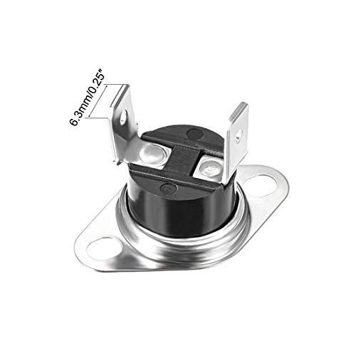 sourcing map KSD301 Termostato 55 °C/120 °F 10 A Normalmente cerrado N.C Ajuste interruptor de temperatura de disco a presión para microondas, horno, cafetera, ahumador 5pcs