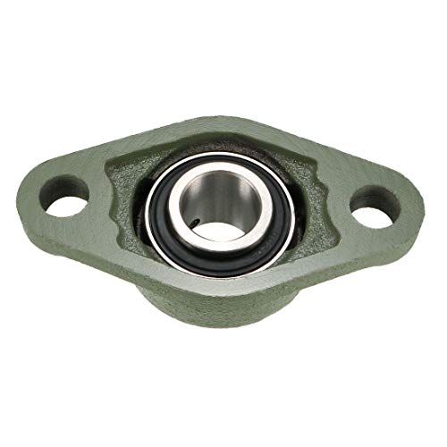 sourcing map Rodamiento balero cojinete de chumacera UCFL205 embridado, de 25mm de diámetro interior, hierro fundido y acero al cromo, con tornillo de bloqueo (Paquete de 2).