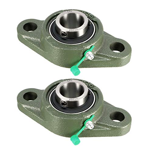 sourcing map Rodamiento balero cojinete de chumacera UCFL205 embridado, de 25mm de diámetro interior, hierro fundido y acero al cromo, con tornillo de bloqueo (Paquete de 2).