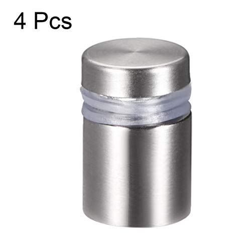sourcing map Separador De Acero Inoxidable para Vidrio De Montaje En Pared De Clavos De 16 mm De Diámetro 24mm Longitud 4 Pcs