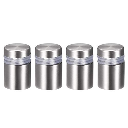sourcing map Separador De Acero Inoxidable para Vidrio De Montaje En Pared De Clavos De 16 mm De Diámetro 24mm Longitud 4 Pcs