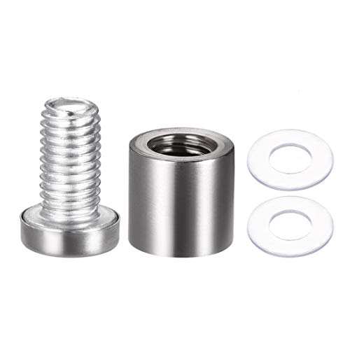 sourcing map Separador De Acero Inoxidable para Vidrio De Montaje En Pared De Clavos De 16 mm De Diámetro 24mm Longitud 4 Pcs