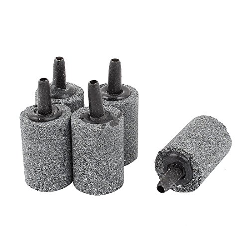Sourcingmap Cilindro Forma Acuario Aire Piedra, 3 mm, diámetro de Tubo, Gris, 5 Piezas