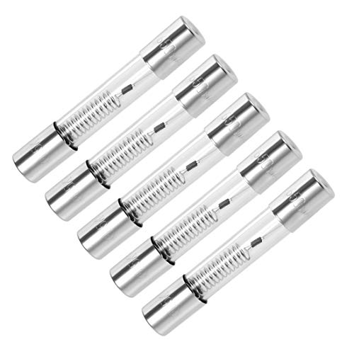 Sourcingmap - Fusibles de cartucho para hornos y para microondas de acción lenta, fabricados de vidrio soplado lento, de 6 mm x 40 mm, de 5000 V, Fast Blow 0.65A 5pcs