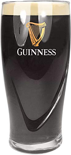 SP Guinness - Juego de 4 vasos de pinta, 568 ml, marca CE, diseño de arpa en relieve, 4 unidades