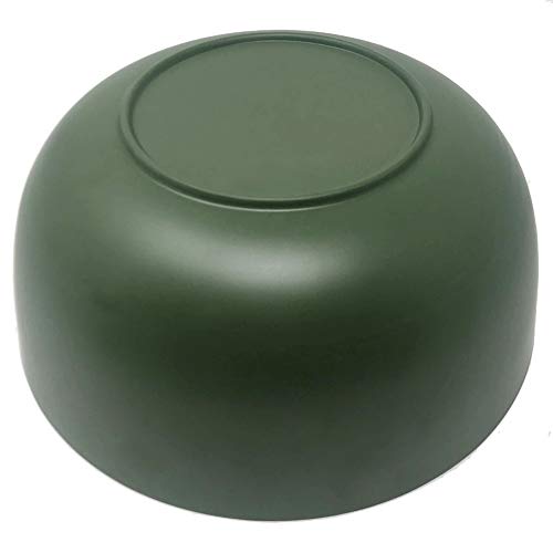 Space Home - Ensaladera de Bambú - Cuenco para Mezclar - Cuenco para Frutas y Verduras Redondo - Fuente para Servir - Ø 23 cm - Verde Oliva