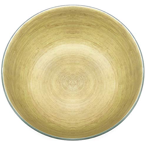 Space Home - Ensaladera de Bambú - Cuenco para Mezclar - Cuenco para Frutas y Verduras Redondo - Fuente para Servir - Ø 23 cm - Verde Oliva