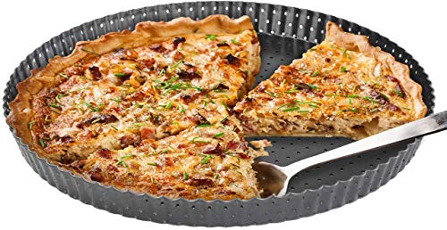 Space Home - Molde de Horno Rizado Perforado - Base Desmontable - Recubrimiento Antiadherente - Diámetro 24 cm