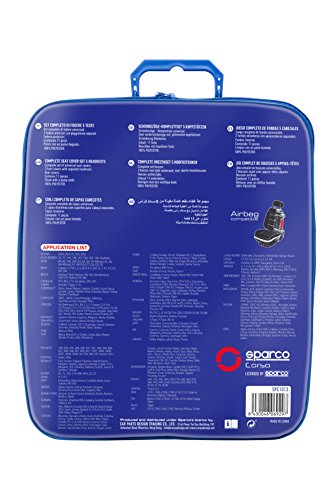 Sparco SPC101 Juego de fundas para asientos de coche, 11 Piezas, modelo CLASSIC