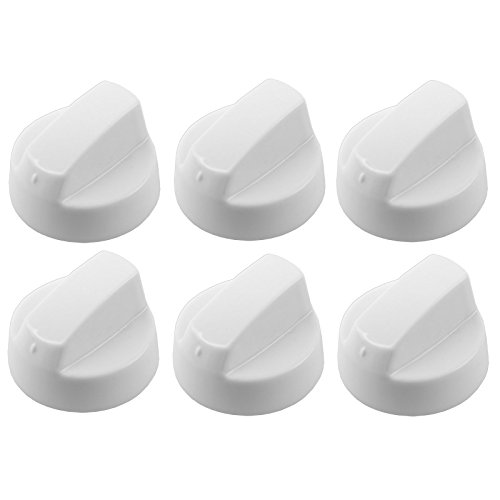 Spares2go - Pomos de control para horno Siemens (6 unidades, incluye adaptadores), color blanco