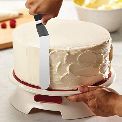 Spatule de Patisserie - 4 Pièces - Ensemble de 3 Spatules Coudées en Inox, Souple et Légère avec lame flexible + 1 Coupe Pâte Gardué avec Lame Droite et Rigide - Spatule de Cuisine (4)