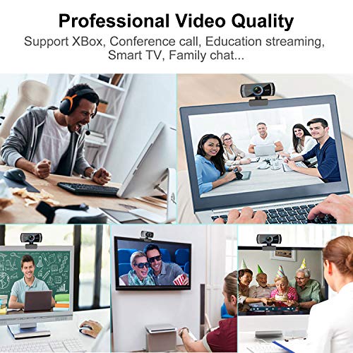 Spedal Full HD Webcam 1080p, Streaming Cámara Web con Micrófono, USB Webcam para Xbox OBS XSplit Skype Facebook, Compatible con Mac OS Windows 10/8/7