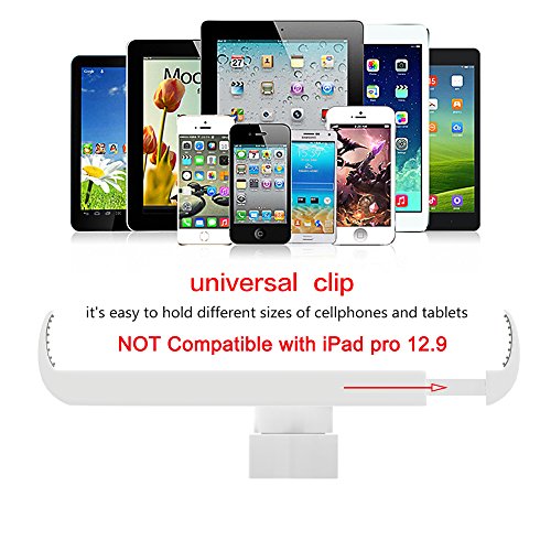 Spessn Soporte de Pie para Tablet, Universal Giratorio Soporte de Metal para Cama para Samsung Galaxy Tab y Teléfonos(Blanco)