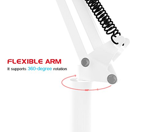 Spessn Soporte de Pie para Tablet, Universal Giratorio Soporte de Metal para Cama para Samsung Galaxy Tab y Teléfonos(Blanco)