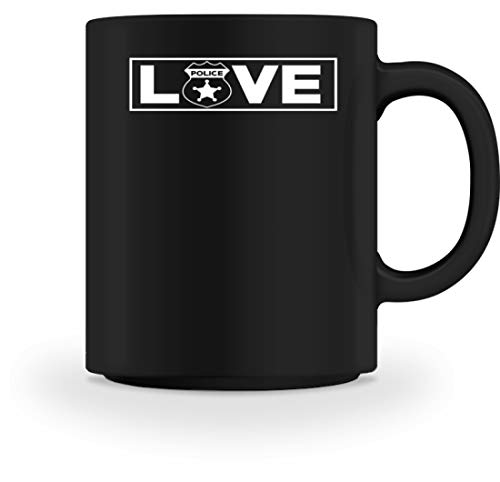 SPIRITSHIRTSHOP Love Police – Policía, Policía, Trabajo, Hombre, Boy, Estado – Taza, Cerámica, Negro , M