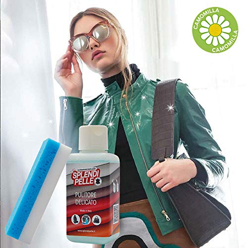 SPLENDIPELLE ® Kit para el cuidado, la limpieza y la protección de sofás, sillones y revestimientos de piel, cuero y piel sintética, restaura el tono y la suavidad, formato de productos 250 ml