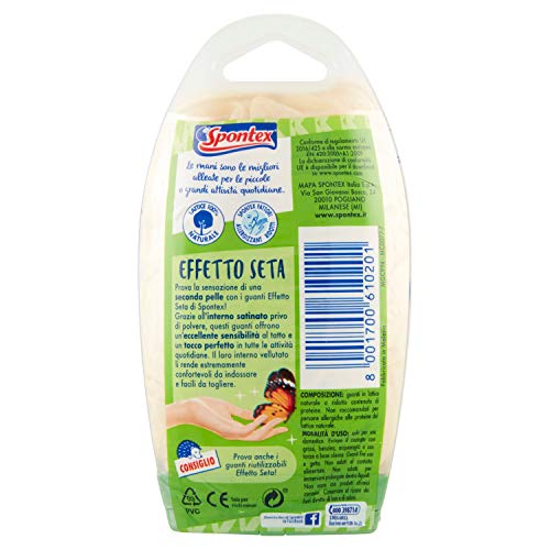 Spontex Sensitive Guante Fino Latex, 10 Unidades, T/7, Pequeño (S)