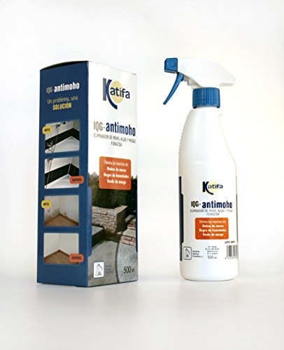 SPRAY ANTIMOHO Katifa 500ml, baño sano: para juntas, mamparas, azulejos, paredes, etc. Elimina las manchas de mohos de muros, negro de humedades, verde musgo. Uso interior y exterior.