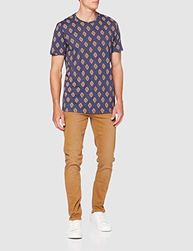 Springfield 5Mi AOP Rombo Navajo-C/12 Camiseta, Azul (Medium_Blue 12), S (Tamaño del Fabricante: S) para Hombre