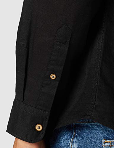 Springfield Classic Linen Color-C/01 Camisa Casual, Negro (Black 1), XXL (Tamaño del Fabricante: XXL) para Hombre