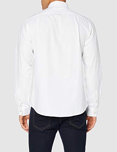 Springfield Solid Pinpoint Color-c/99 Camisa Casual, Blanco (White 27740199), L (Tamaño del Fabricante: L) para Hombre