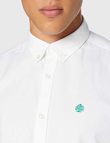 Springfield Solid Pinpoint Color-c/99 Camisa Casual, Blanco (White 27740199), L (Tamaño del Fabricante: L) para Hombre