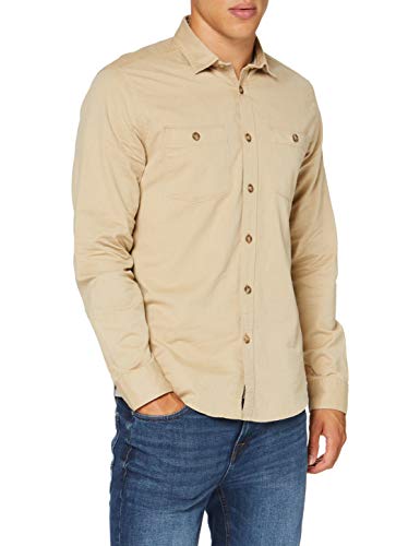 Springfield Torzal Bolsillos-c/54 Camisa Casual, Beige (Beige/Camel 27744454), XL (Tamaño del Fabricante: XL) para Hombre