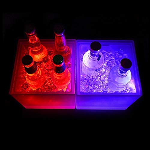 SSG Home Cubo de Hielo del hogar KTV Bar al Aire Libre de Gran Capacidad Impermeable Doble Retro PP plástico Rojo Vino frío Bebida de la Cerveza Cubo de Hielo (Color : Blue)