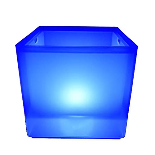 SSG Home Cubo de Hielo del hogar KTV Bar al Aire Libre de Gran Capacidad Impermeable Doble Retro PP plástico Rojo Vino frío Bebida de la Cerveza Cubo de Hielo (Color : Blue)