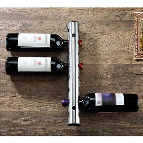 SSG Home Montado en la Pared Estante del Vino del Acero Inoxidable Estante del Vino de la Botella de Vino Creativo 43x5cm del hogar del Marco de la Sala de Vino Gabinete Decorativo (Color : A)