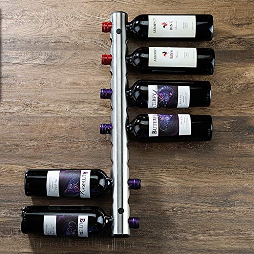 SSG Home Montado en la Pared Estante del Vino del Acero Inoxidable Estante del Vino de la Botella de Vino Creativo 43x5cm del hogar del Marco de la Sala de Vino Gabinete Decorativo (Color : A)