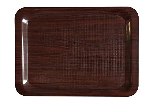 Staab 's Gastro Bandeja rectangular marrón/laminado con superficie antideslizantes, bandeja camarero, bandeja para servir, cerveza cristal portador, gläserta blett, marrón, 61x43 cm
