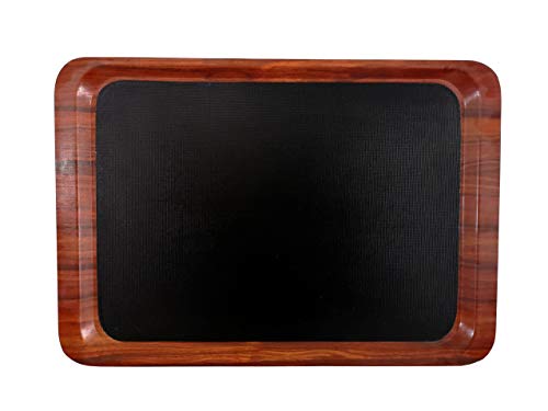 Staab 's Gastro Bandeja rectangular negro de caoba con superficie antideslizante, bandeja camarero, bandeja para servir, cerveza cristal portador, gläserta blett, Negro , 34,5 x 24,5 cm