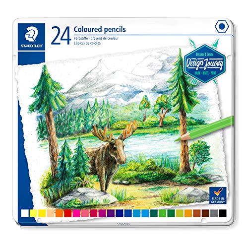 STAEDTLER 146C M24 Design Journey. Caja metálica con 24 lápices de colores surtidos