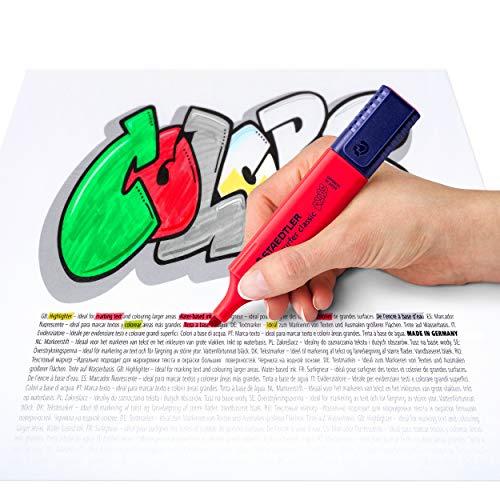 STAEDTLER 364 C-200 VE - Rotulador fluorescente Textsurfer Classic, Marcador de color rojo intenso