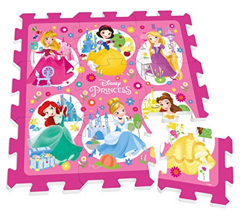 Stamp – tp880002 – Puzle de Suelo – Alfombra Espuma – 9 Piezas – 88 x 88 cm – Princesas Disney – Mochila para Transporte