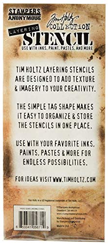 Stampers Anonymous Esténcil en Capas Tim Holtz, diseño de Engranajes de 10,5 x 21,6 cm