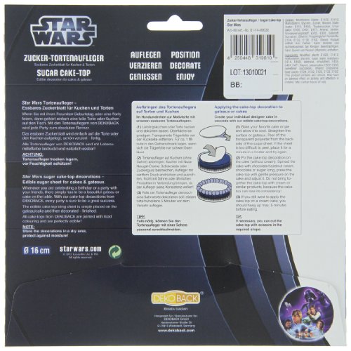 Star Wars Disco de Azúcar Decoración de Azúcar para Tartas o Pasteles 16 cm
