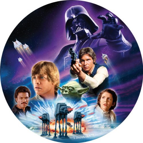 Star Wars Disco de Azúcar Decoración de Azúcar para Tartas o Pasteles 16 cm