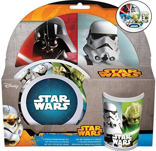 Star Wars Set 3 piezas, melamina (Stor 56790), 22.1 x 11.7 x 6.9