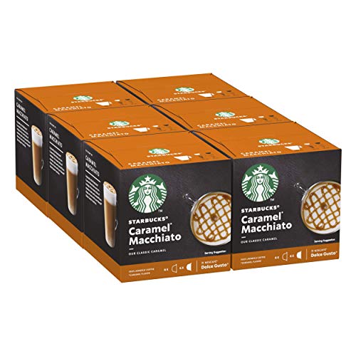 STARBUCKS Caramel Macchiato De Nescafe Dolce Gusto Cápsulas De Café, 6 X Caja De 6+6 Unidades