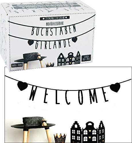 StarStick - Guirnalda de letras negras - Letter Banner - Decoración bebé