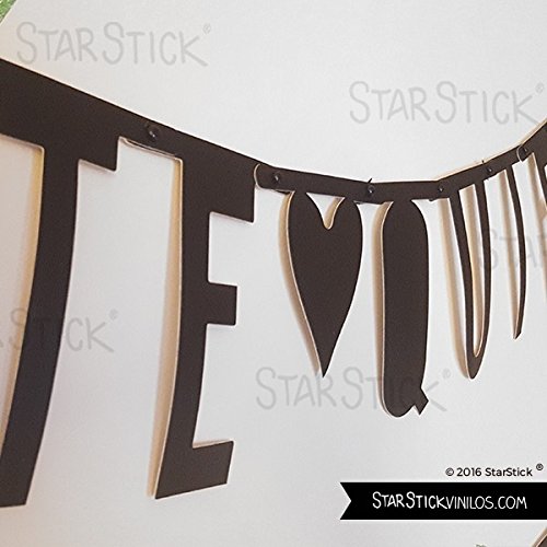 StarStick - Guirnalda de letras negras - Letter Banner - Decoración bebé