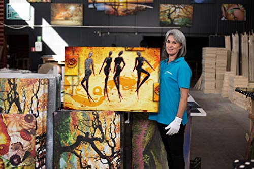 Startonight Cuadro Moderno en Lienzo Pintura Abstracta, Siluetas Amarillas de Mujeres, para Salon Decoración 60 x 90 cm