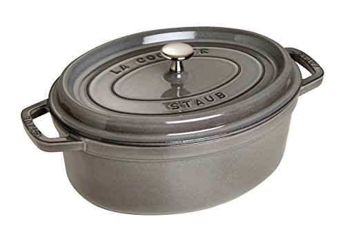 STAUB Cocotte Ovalada, Hierro Fundido, Gris Grafito, 29 cm