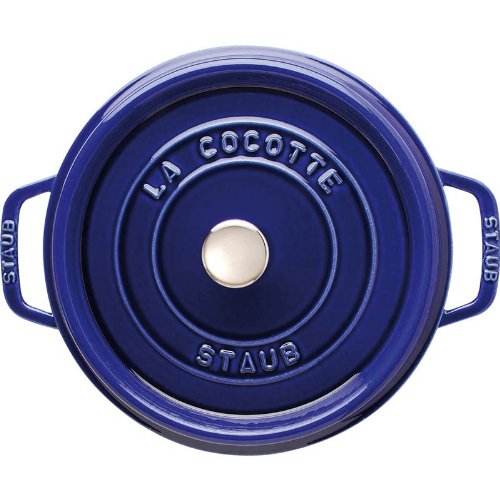 STAUB Cocotte Redonda, Hierro Fundido, Azul, 24 cm