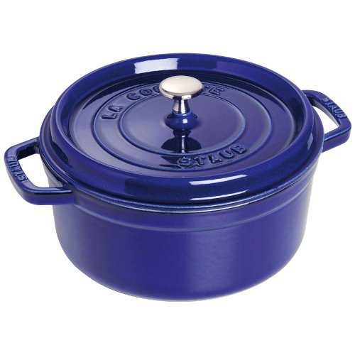 STAUB Cocotte Redonda, Hierro Fundido, Azul, 24 cm