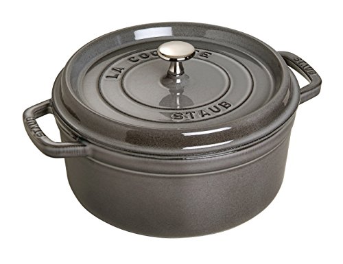 STAUB Cocotte Redonda, Hierro Fundido, Gris Grafito, 22 cm