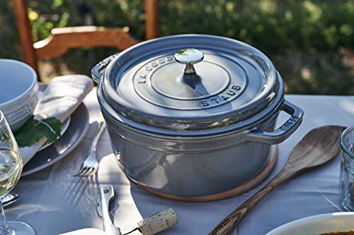 STAUB Cocotte Redonda, Hierro Fundido, Gris Grafito, 22 cm